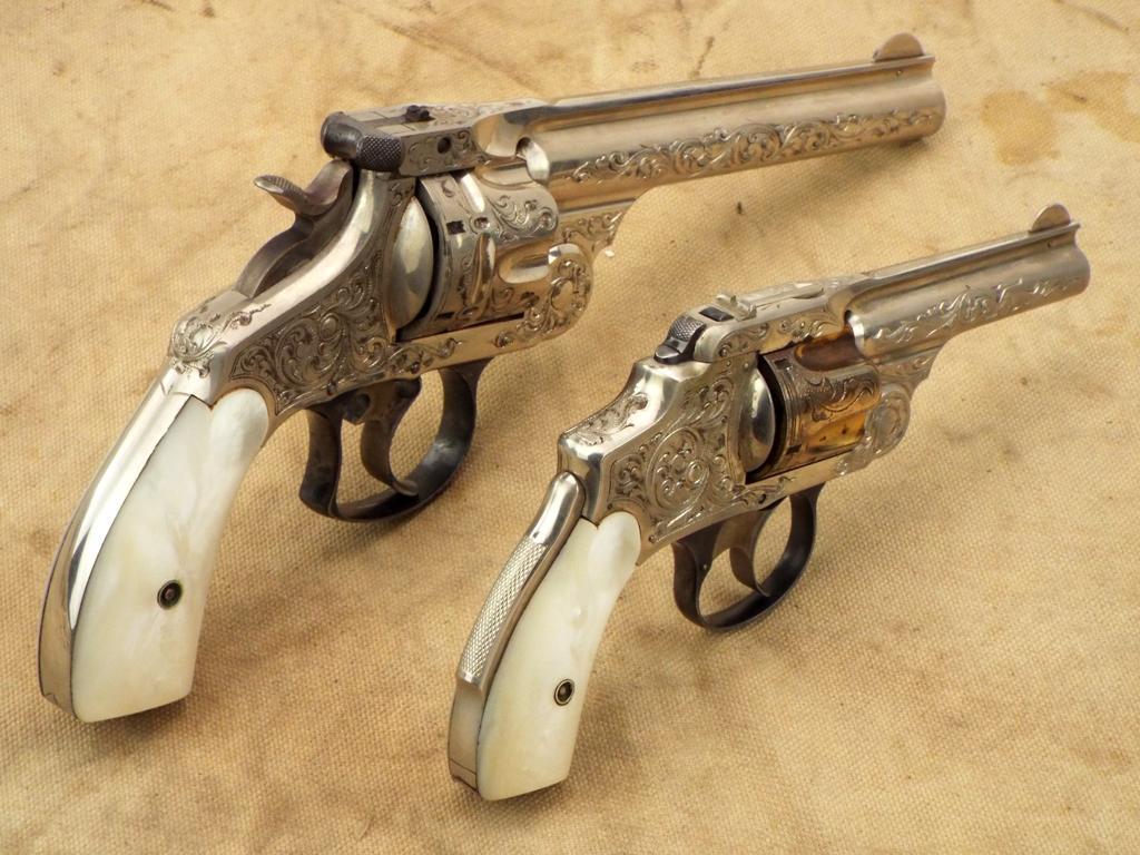 Whaling Captain Albert Shermans 2 Engraved Smith & Wesson .44 Double Action And .38 Safety Revolvers