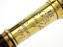 18th C. British Brass Naval Police Truncheon Or Tipstaff Dated 1797