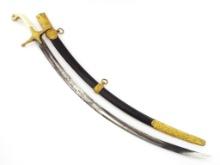 State Of The Art British Hussar Regiment Generalâ€™s Or Top Diplomat Mameluke Sabre With Gilt Chisel