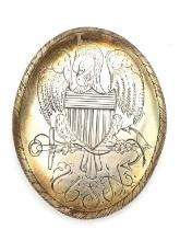 Very Rare American War Of 1812 Silver Naval Officers Shoulder Belt Plate
