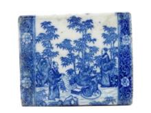 Antique Chinese Blue And White Porcelain Opium Den Pillow