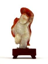 Antique Chinese White Jade Carved Statue