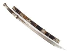 Antique Burmese Indonesian DHA Sword in Silver Mounts