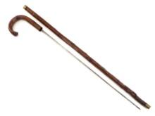 Antique 19th C. Walking Sword Cane with Strong Blade