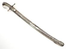 Scarce 18th C. Silver Mounted Sumatran Saber Sword