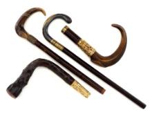 Lot of 4 Antique Cane Handles