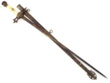 Antique American 19th C. Masonic Fraternal Presentation Sword, FINE Hilt