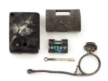 Rare Antique Silver Pipe & Chinese Locks