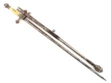 Antique American 19th C. Masonic Fraternal Presentation Sword, FINE Hilt