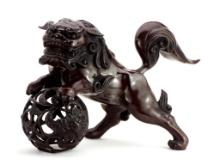 Japanese Bronze Shishi Foo dog Ornament Handcraft Takaoka Traditional craft Japan
