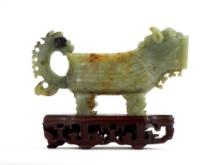 Chinese Carved Jade Figure of a Mythical Qilin