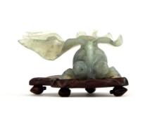 Antique Chinese Carved Pale Jade Goldfish Figure