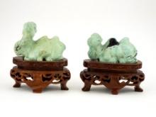 Pair Antique Chinese Camels Figurines