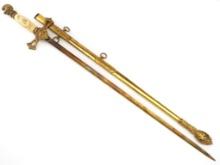 Antique American 19th C. Masonic Fraternal Presentation Sword, FINE Hilt