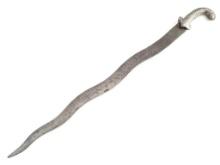 18th-19th C. Mughal Indian SHAMSHIR Sword. Chiseled Decorated Blade