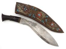 Antique Very Ornate Jeweled Nepalese Nepal Gurkha KUKRI Knife Sword Dagger