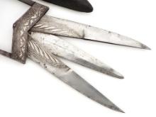 Rare Islamic Indian Mogul Scissor Katar With Silver Inlay