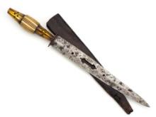 Antique Mediterranean Spanish or Italian Plug Bayonet Dagger Knife. Pierced Blade