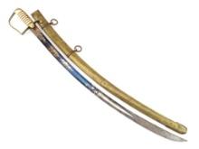 American Civil War Era Mounted Etched Artillery Officer Saber