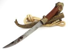 Antique Islamic Arabic Arab Moroccan KOUMMYA Dagger Knife in Ornate Mounts