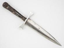 British Silver Handle Dagger Fighting Knife