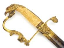 American Eagle Officer Sword with Carved Bone Grip, Circa 1840