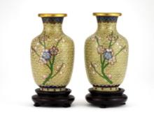PAIR of Antique Chinese Cloisonne Vases