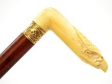 Antique FINE Carved Figural Eagle Head Cane