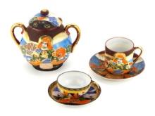 Japanese Kutani Dragon Gilt Gold Moriage Porcelain Tea Set
