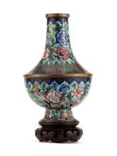 Antique Chinese Qing Dynasty Bronze Cloisonne Vase