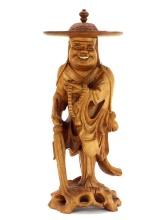 Hand-Carved Wood Chinese Old Wise Man