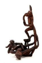 HUGE Japanese Meiji Hand Carved Wood Monkey Sculpture Figurine