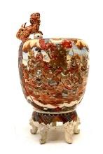 Antique Japanese Satsuma Giant Palace Vase