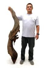 Monumental 18th-19th C. Asian Dragon Carving