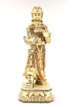 Large Antique Fine Hand Carved Statue Chinese Warrior