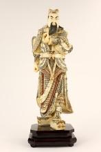 Large Antique Fine Hand Carved Statue Chinese Warrior