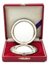 Japanese Sterling Silver Etched Cased Compact