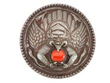 Chinese or Tibetan Belt Buckle with Coral