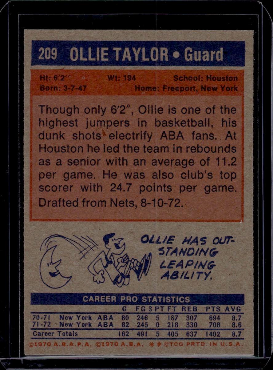 Ollie Taylor 1972-73 Topps #209