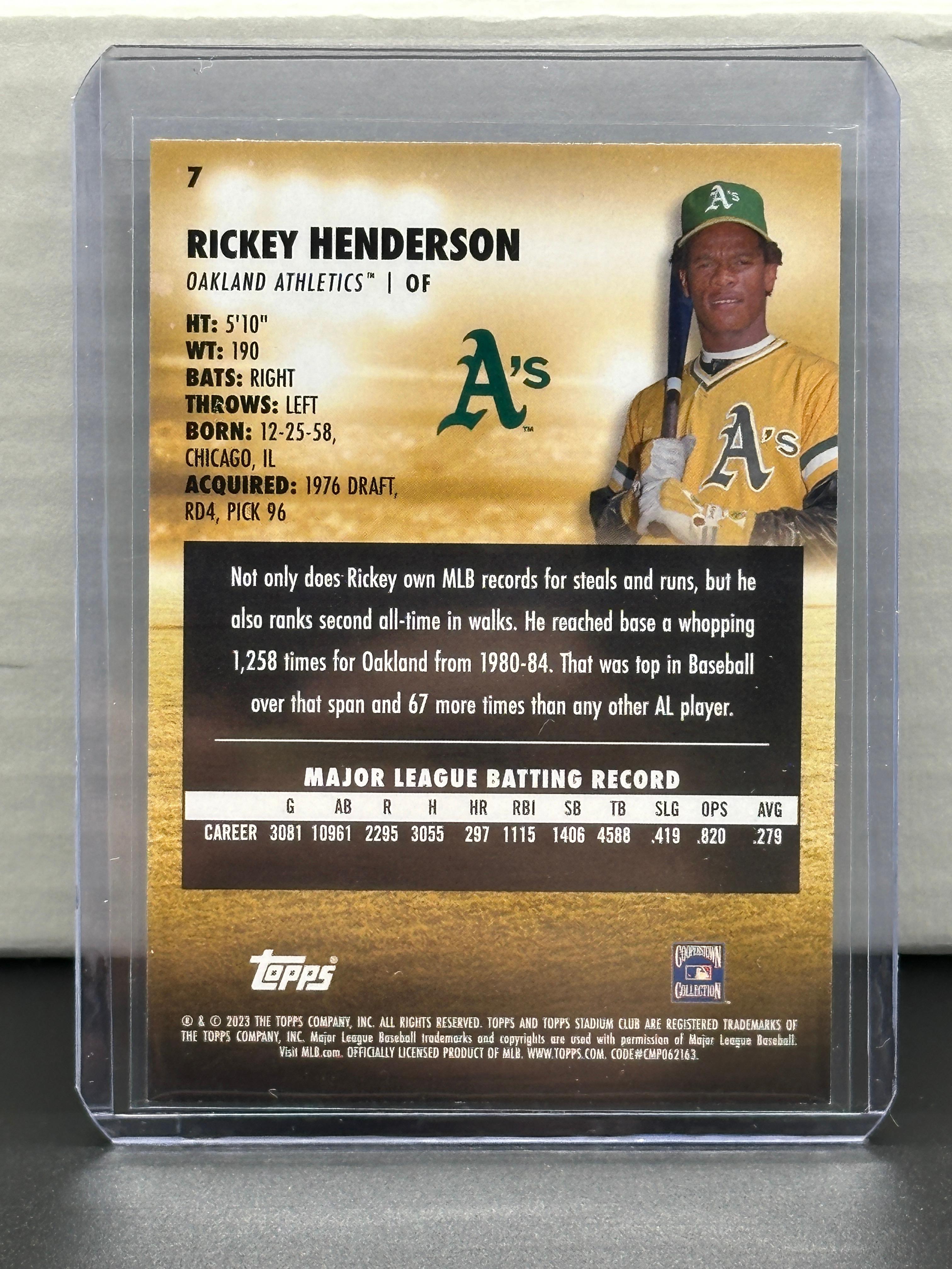 Rickey Henderson 2023 Topps Stadium Club Red Foil Parallel #7