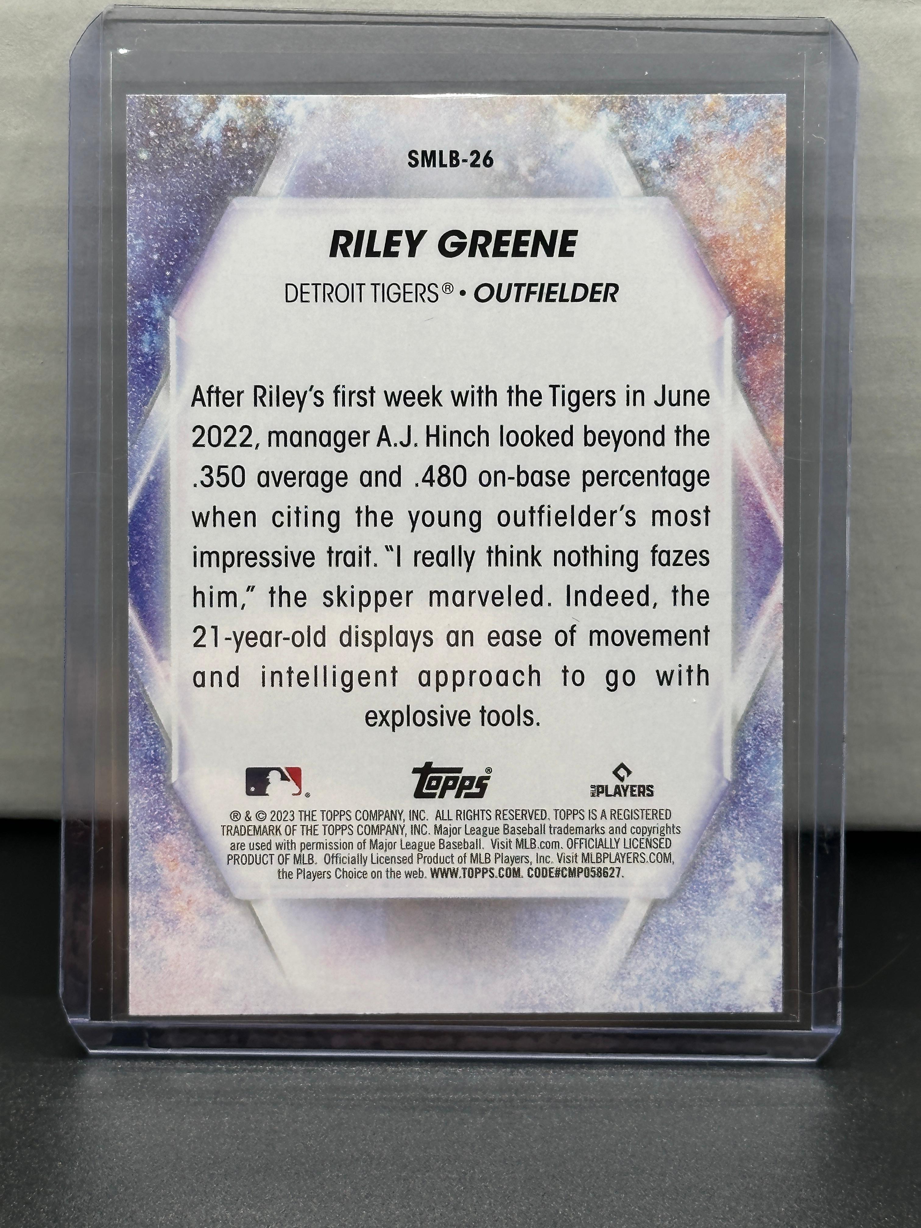 Riley Greene 2023 Topps Stars of MLB Insert Rookie RC #SMLB-26