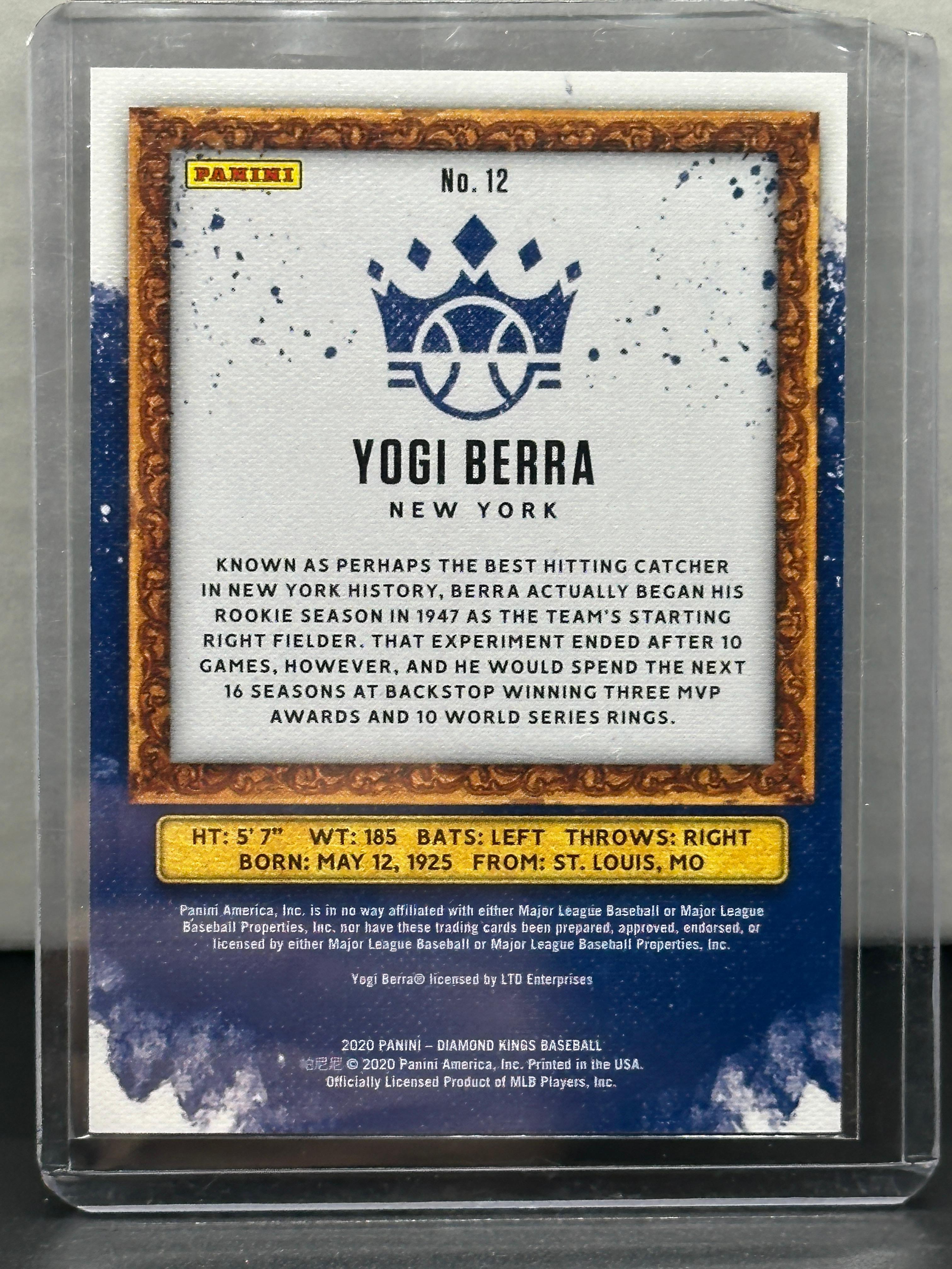 Yogi Berra 2020 Panini Diamond Kings Artist's Proof (#10/49) Parallel #12