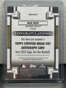 Nick Vespi 2023 Topps Tier One Certified Breakout (#152/299) RC Rookie Auto #BOA-NV1