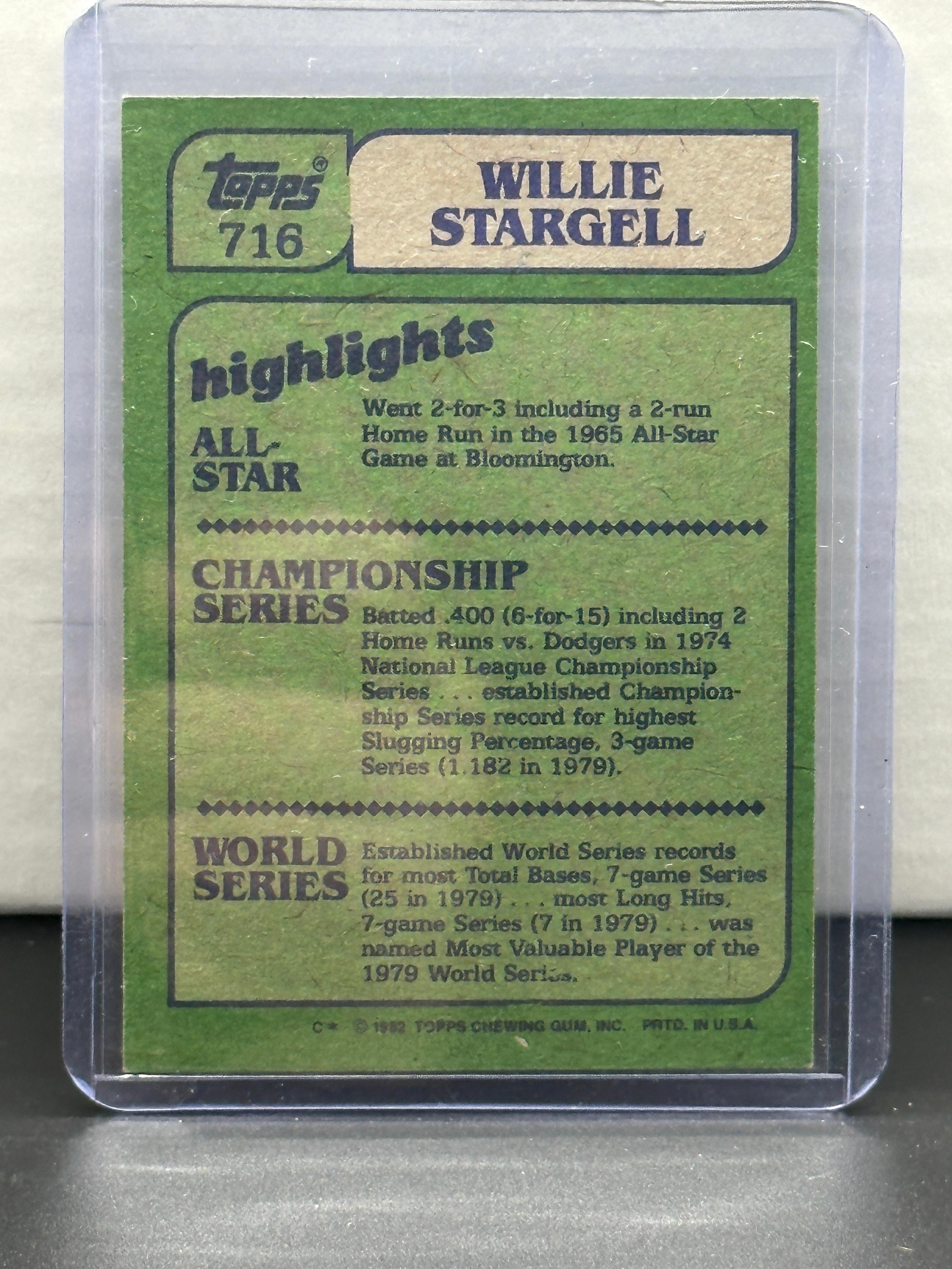 Willie Stargell 1982 Topps In Action #716