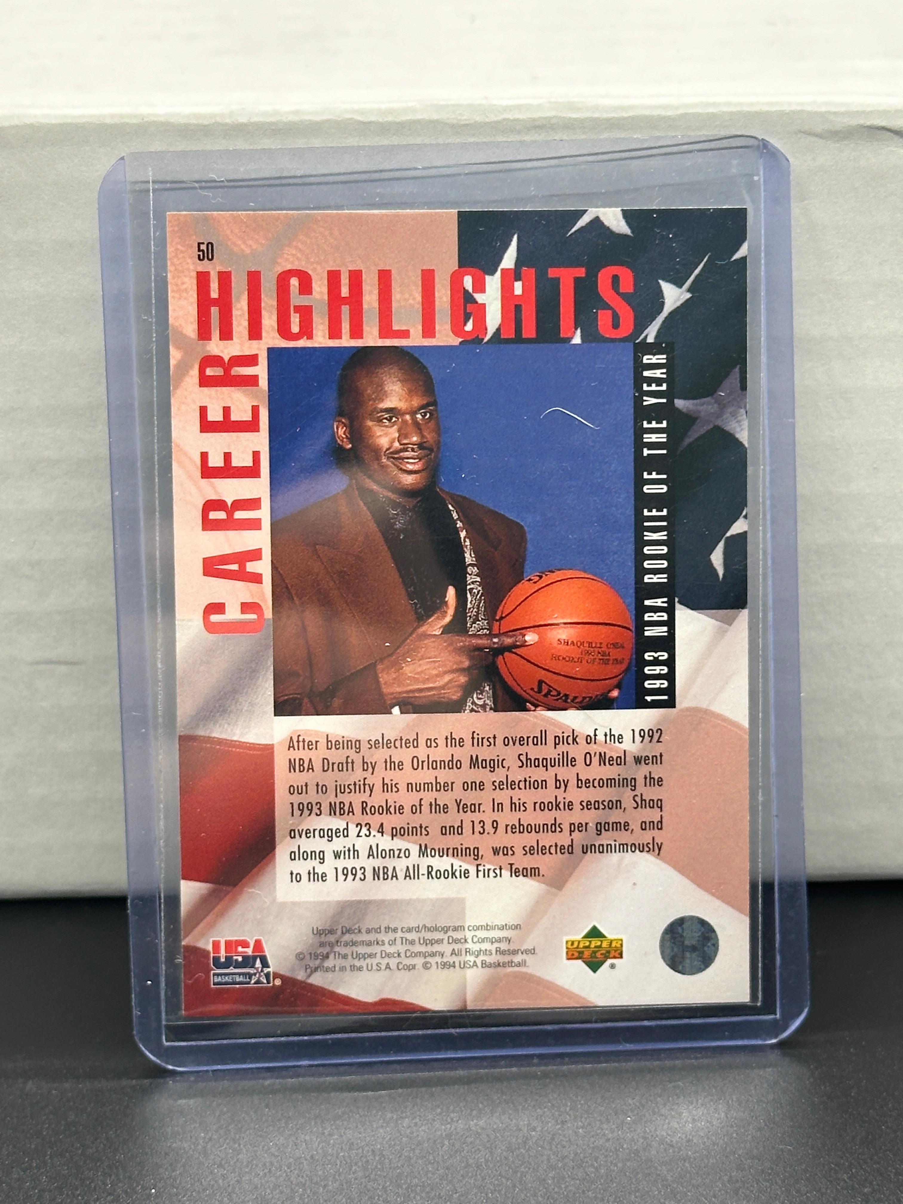 Shaquille O'Neal 1994 Upper Deck USA Basketball #50