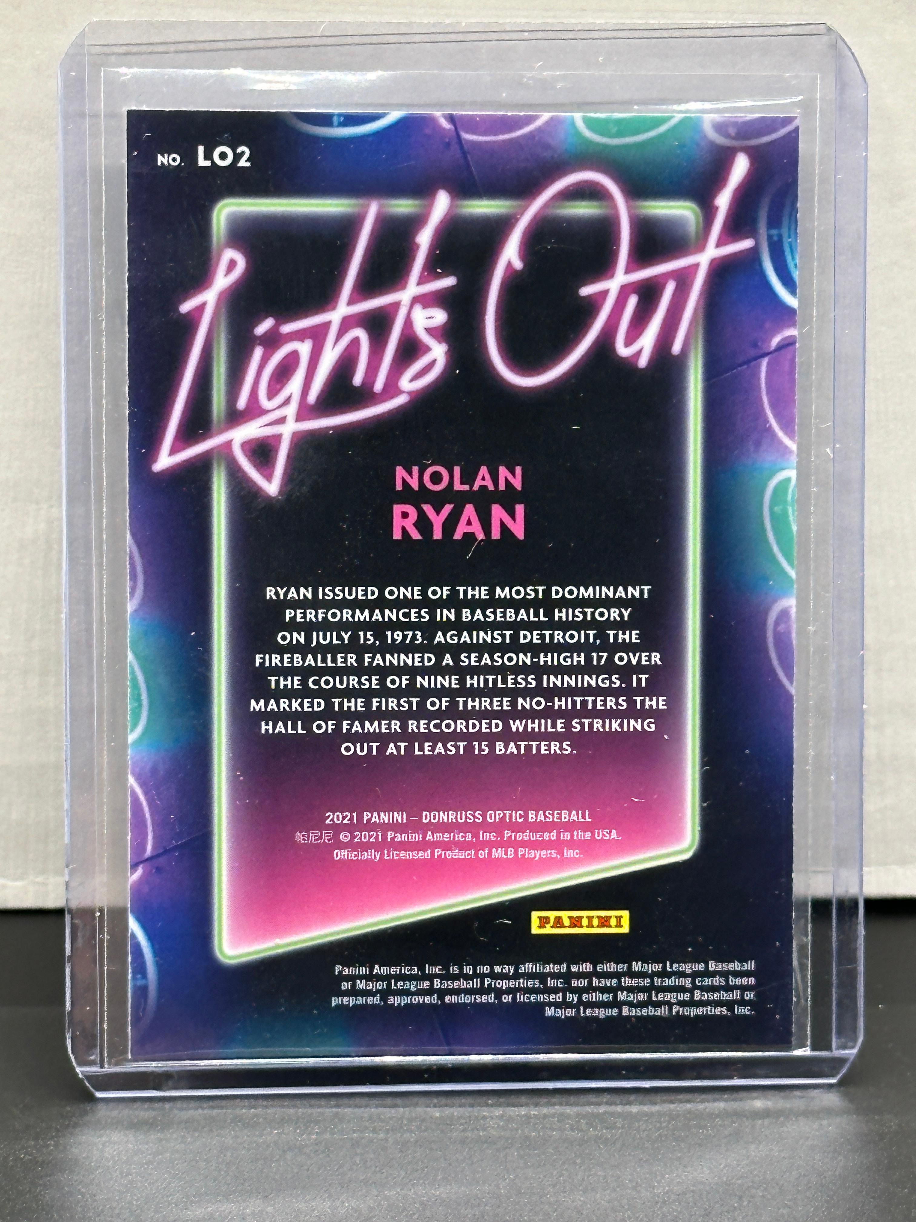 Nolan Ryan 2021 Panini Donruss Optic Lights Out Insert #LO2
