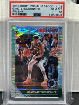 Giannis Antetokounmpo 2019 Panini NBA Hoops Premium Stock Pulsar Prizm PSA 10 GEM MINT #102