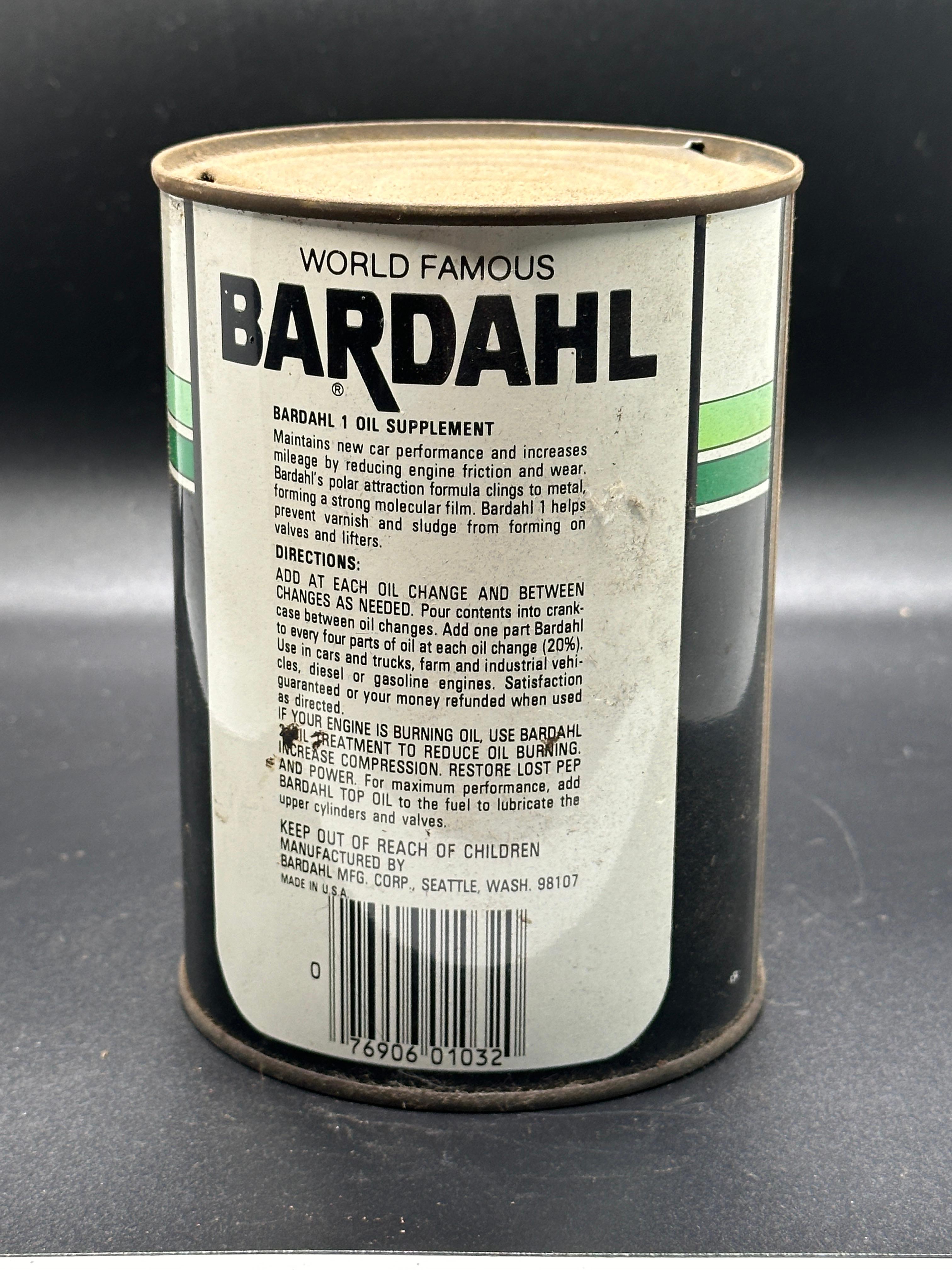 Bardahl Oil Supplement Can 1 Quart Empty