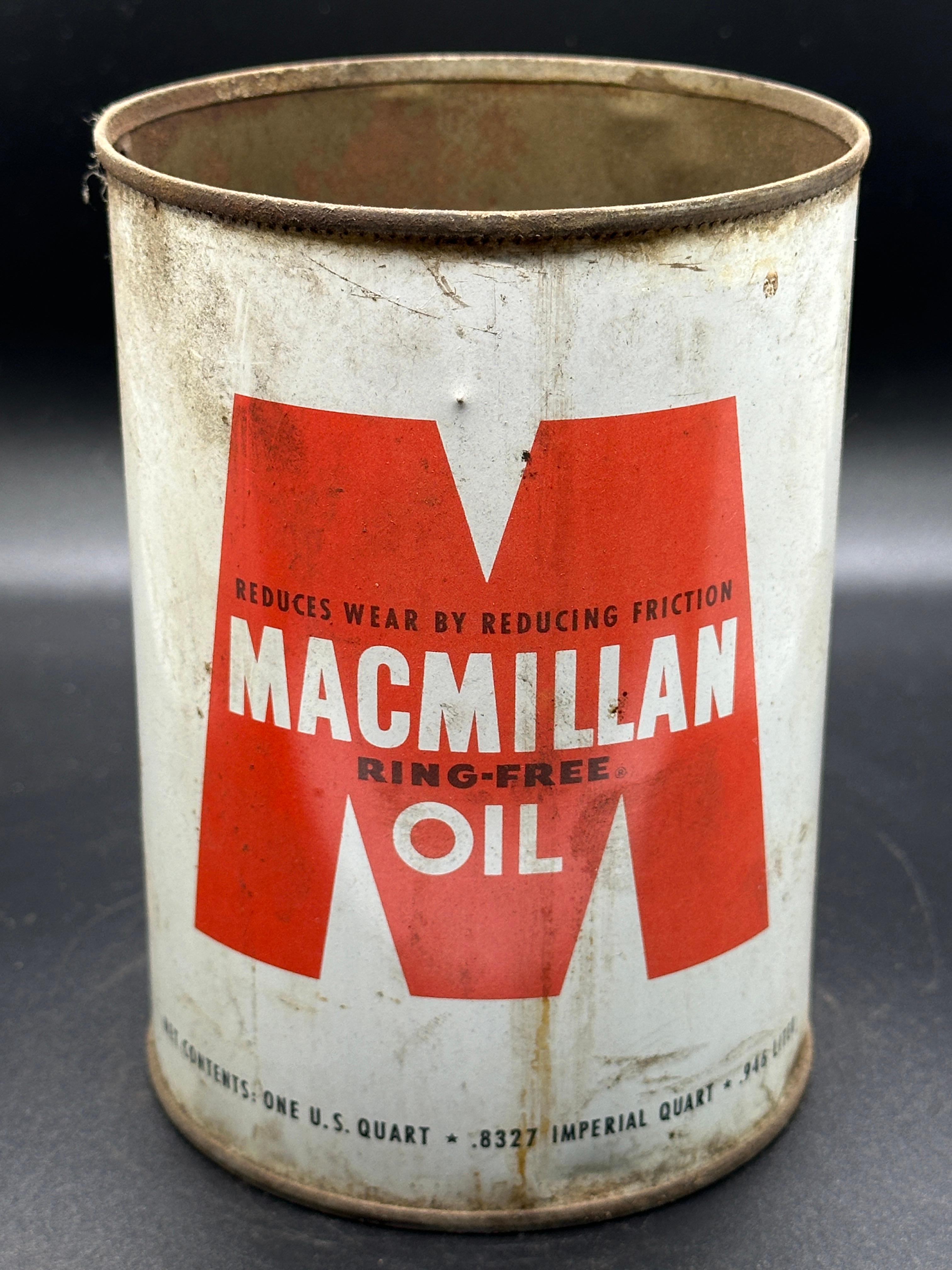 MacMillan Ring Free Oil Can 1 Quart Empty