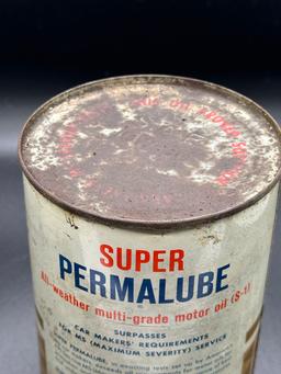 American Standard Super Permalube Motor Oil 1 Quart Full Can